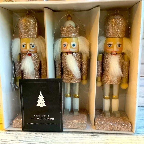 BELLA LUX Set Of 3 Pink Nutcracker Ornaments - Picture 3 of 4